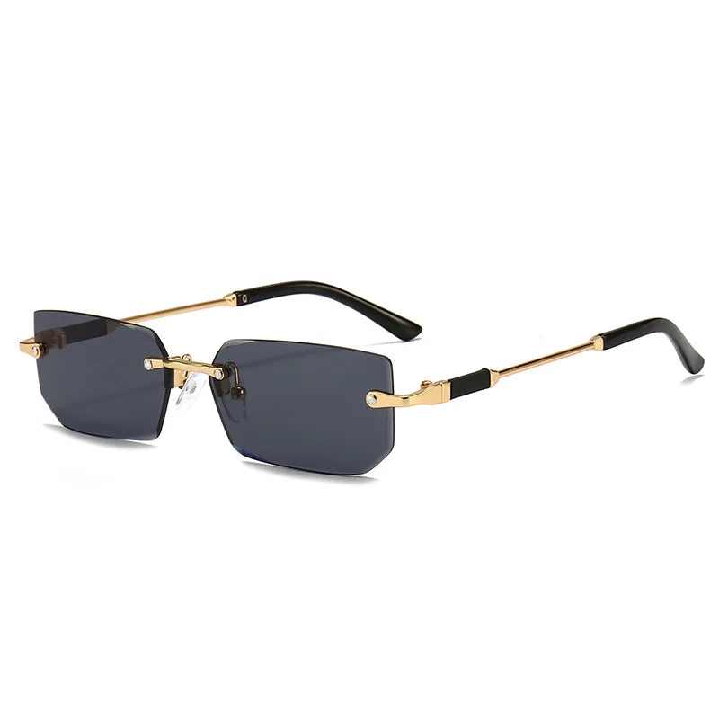 Fashion Rimless Rectangle Sunglasses Popular Women Men Shades Small Square Sun Glasses For Female Male Summer Traveling glasses