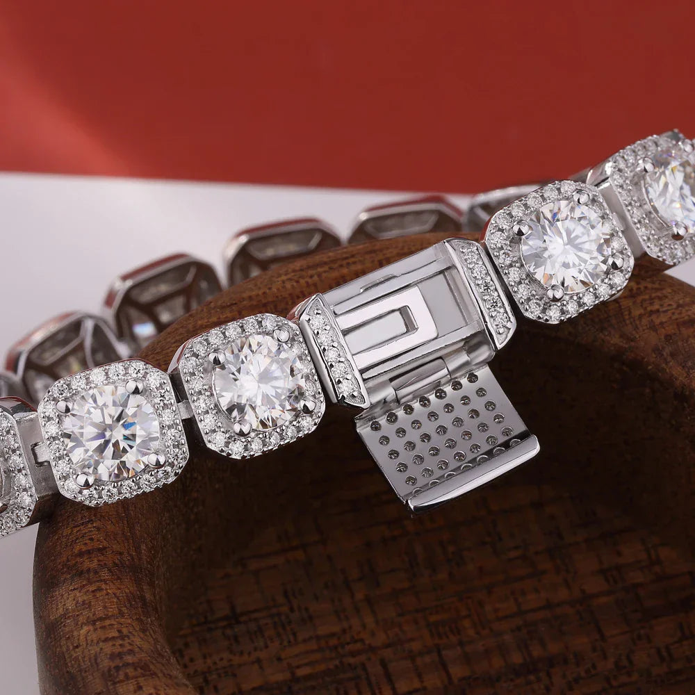 Luxury Full Moissanite Bracelets S925 Silver GRA Certified Lab Diamond Hand Chain for Women Men Wedding Fine Jewelry Gifts