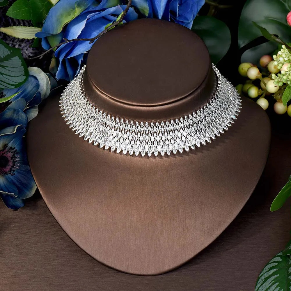 May New Accessories Classic Beauty Jewellery Women's Set Necklace Earrings Cubic Zirconia Dress Dinner Wedding Bridal M-216