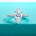 3ct D Color Marquise Cut Moissanite Ring 925 Sterling Silver Engagement Wedding Ring for Women Birthday Jewelry Gift