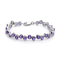 Natural Garnet Citrine Smoky Quartz Tennis Bracelet 925 Sterling Silver Gemstone Bracelet Fine Jewelry For Women