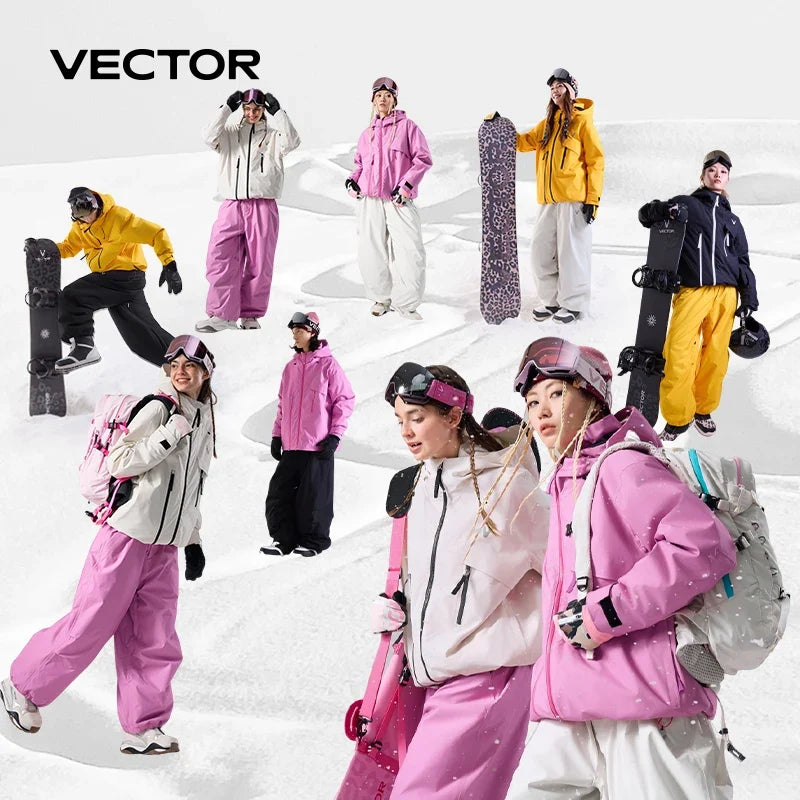 Men Women 3L Cotton Ski Jacket Ski Pants Winter Warm Windproof Waterproof Outdoor Sports Snowboard Ski Coat Trousers