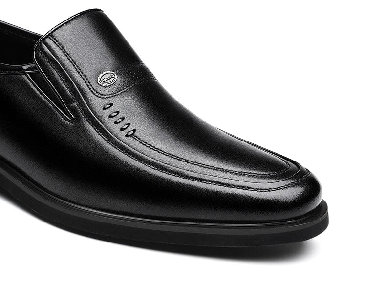 Cow Leather Men's Business Casual Shoes 2026 Spring Autumn Non Slip Dress Shoes Male Fashion Designer Loafers for Man