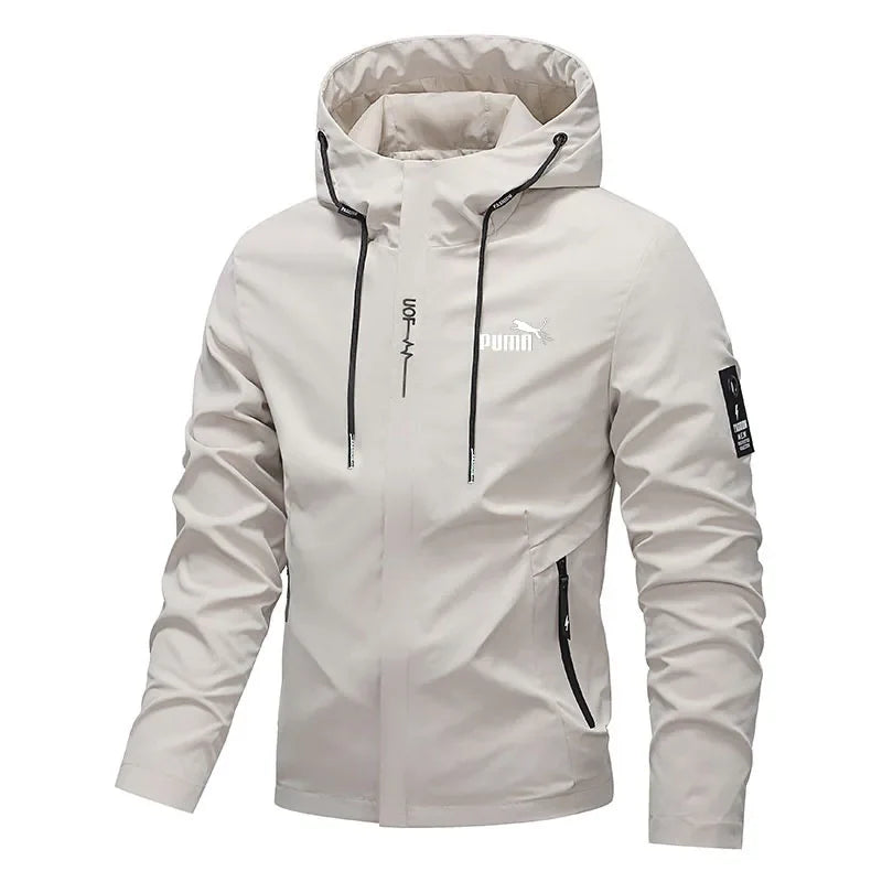 2026 Men's Outdoor Leisure Waterproof Raincoat - Lightweight Cycling Jacket - Hooded Street Style Hiking Windproof Jacket