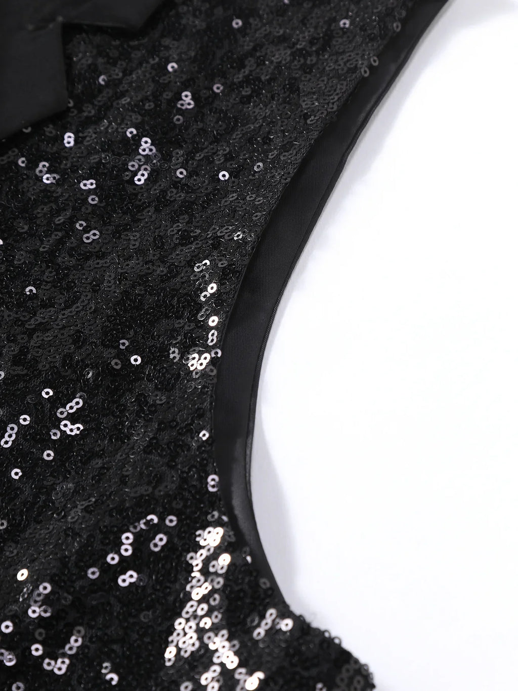 2026 New Black Men's Shiny Sequin Suit Collar Sleeveless Vest, Wedding/Party/Stage Performance, Gold or Silver Optional
