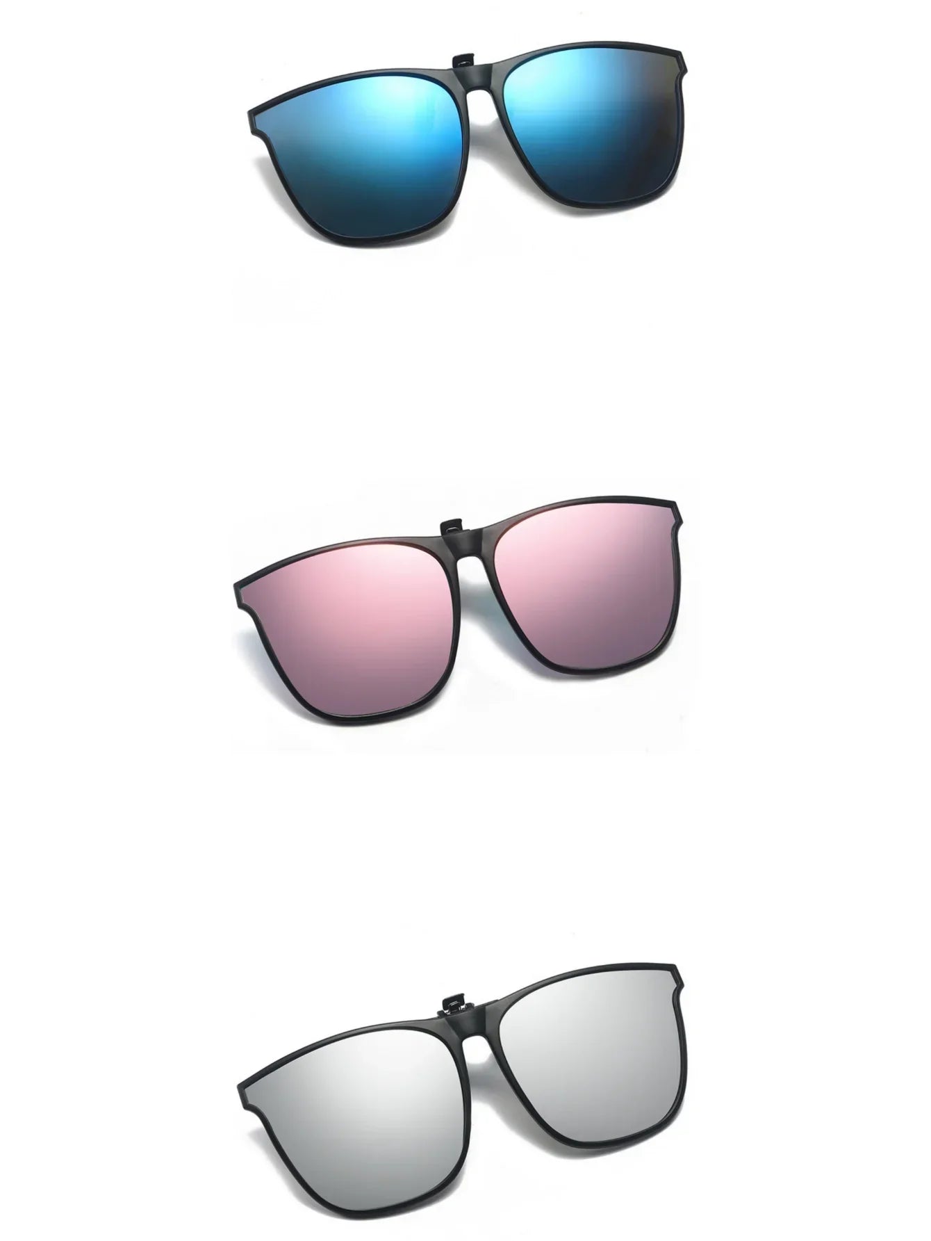 A Pair of New PC Clip Sunglasses for Outdoor Fishing and Driving. Clip Sunglasses for Day and Night Use.