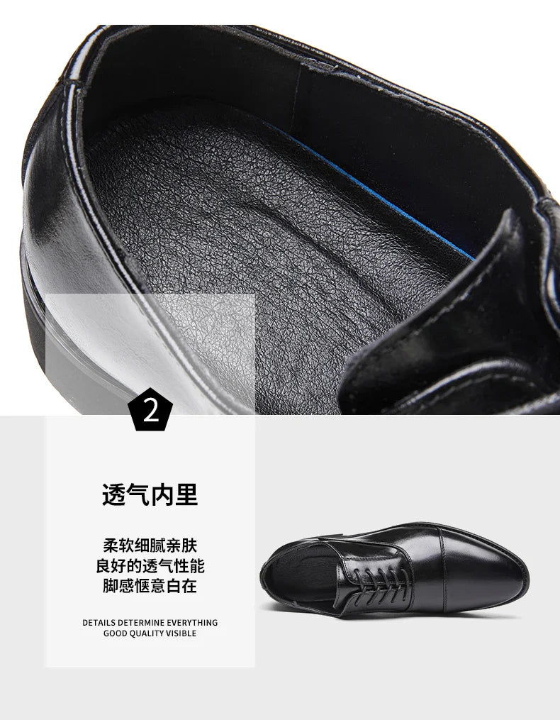 High Quality Men Genuine Leather Shoes Luxury Designer Oxford ShoesMale Business Office Brogue Dress Shoes for Men Wedding Shoe