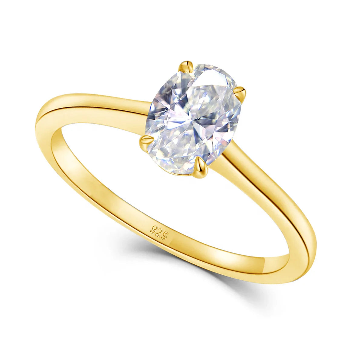 Certified Oval Moissanite Ring 1 Carat 5*7mm Brilliant Stone Solid Sterling Silver 925 Wedding Jewelry For Woman Gift