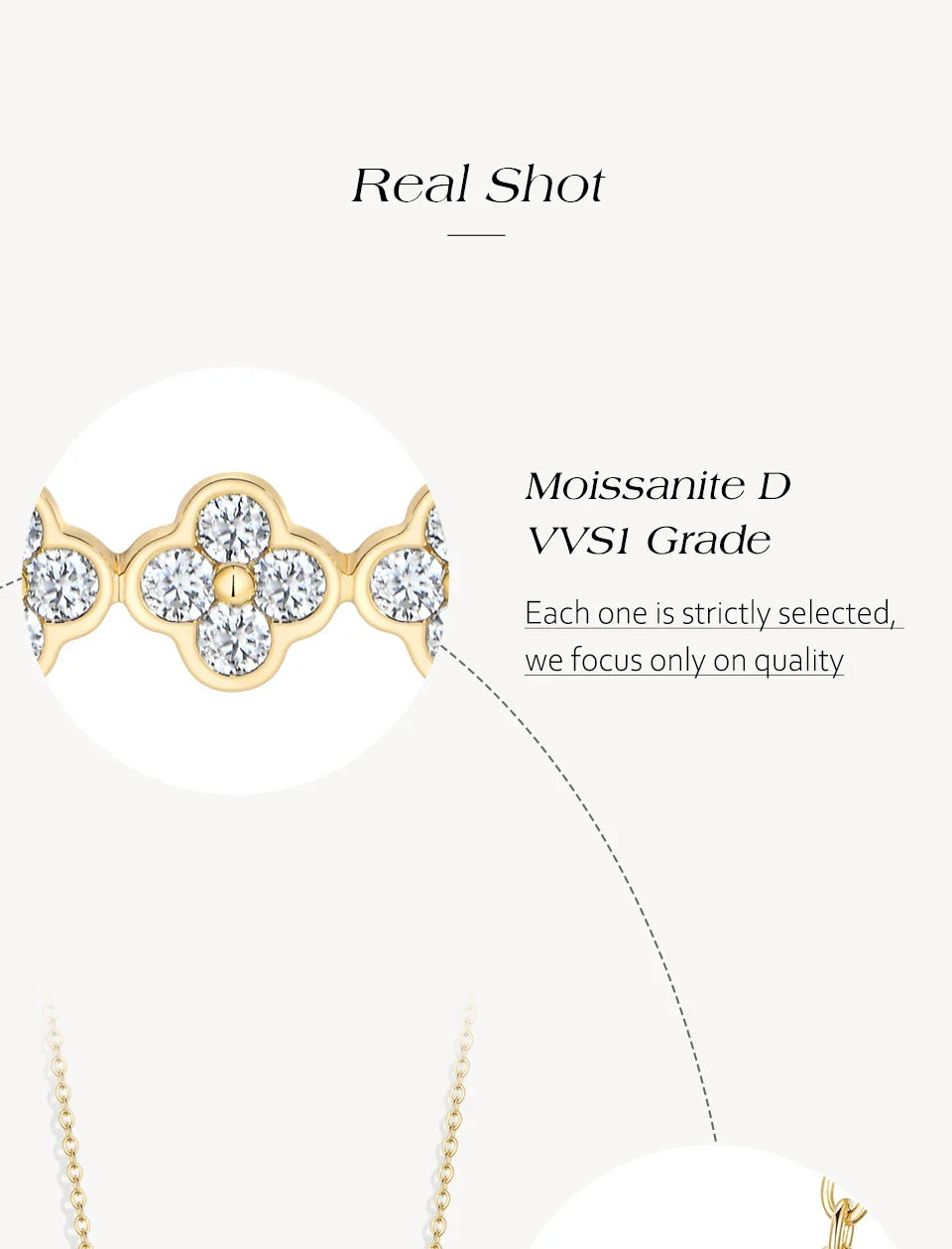 Original New Five flower Moissanite Necklace for Women 925 Sterling Silver Fine Necklace Engagement Gift Wedding Jewely