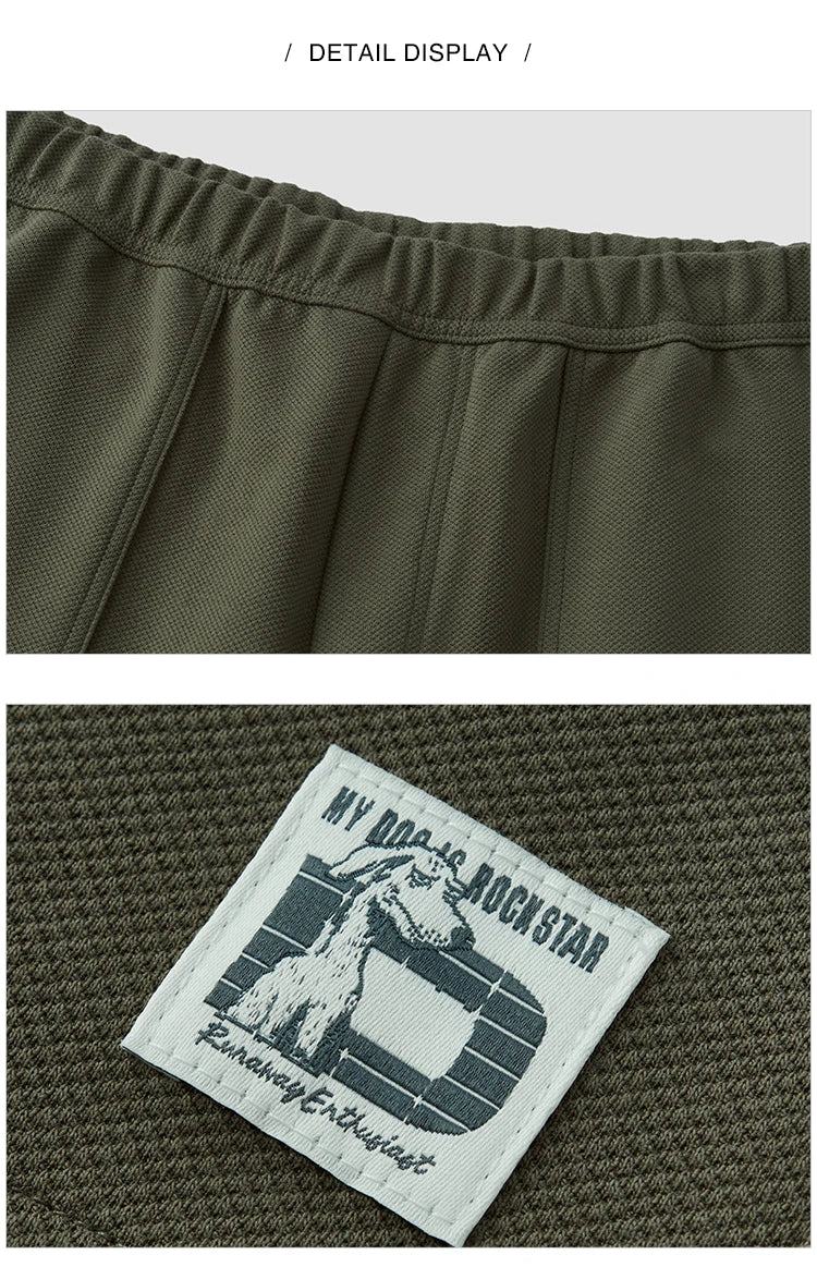 Men Pants Pineapple Texture Lumber Workwear Loose Straight Knit 2026 Summer Casual Style Soft Comfy Daily Top