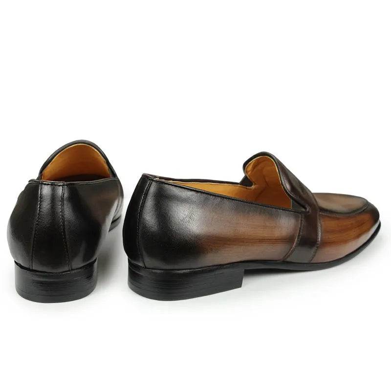 Men's Leather Casual Shoes Luxury Fashion Mens Dress Loafer Shoes Slip-on Casual Peas Shoes Smoking Slipper High Quality Shoes