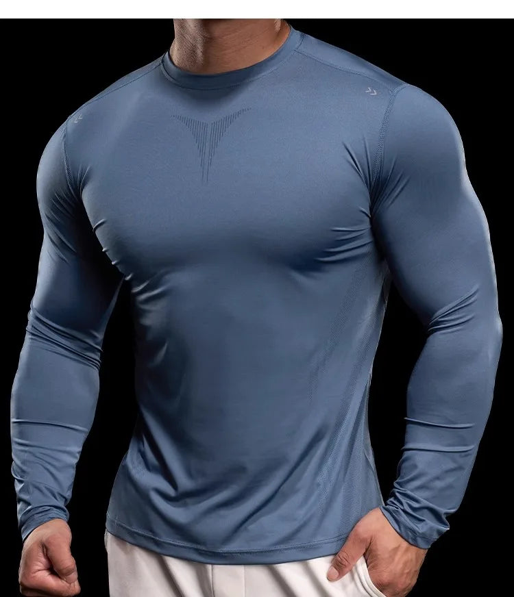 Autumn Sports Gym Fitness Clothes Tights Long-sleeved Running Training Bottoming Tops Long-sleeved T-shirts High Elasticity