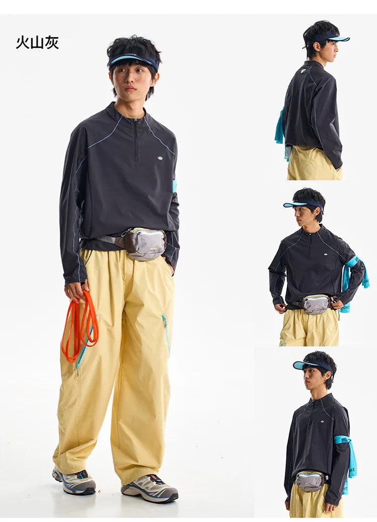 Man Quick-Dry Long Sleeve Shirt - Breathable, Anti-Odor, UPF Sun Protection with Raglan Sleeve Unisex Outdoor Jacket
