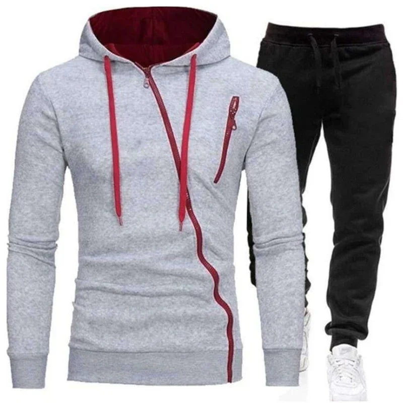 2024 Male Hoodie+Pants 2Pcs Jogging Sports Suit Casual Tracksuit Men Hooded Sweatshirt Outfit Spring Autumn Mens Sets Sportswear