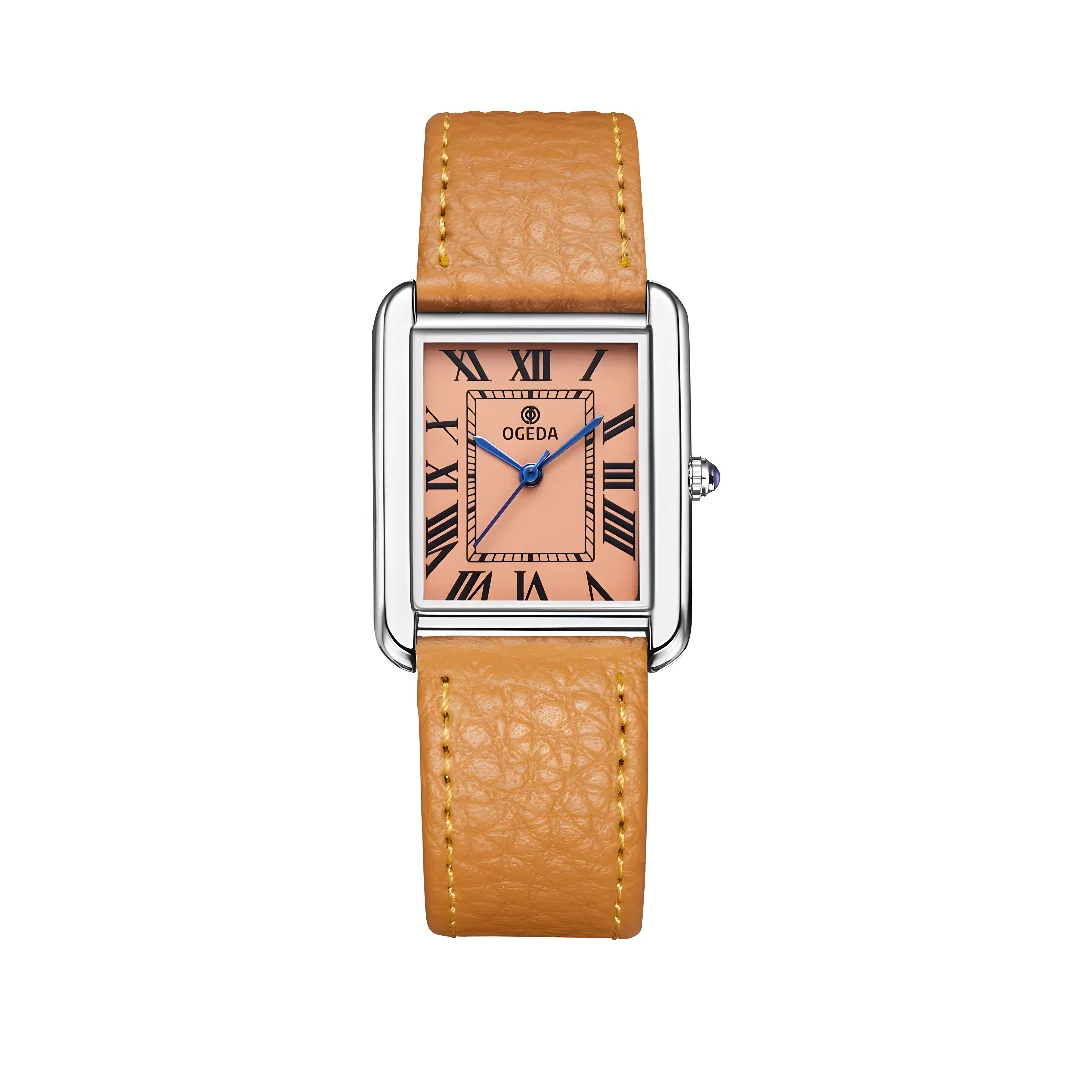 Waterproof Couple Watches Casual Fashion Quartz Stainless Steel Leather Strap Square Dial Men's And Women's Lover Watch