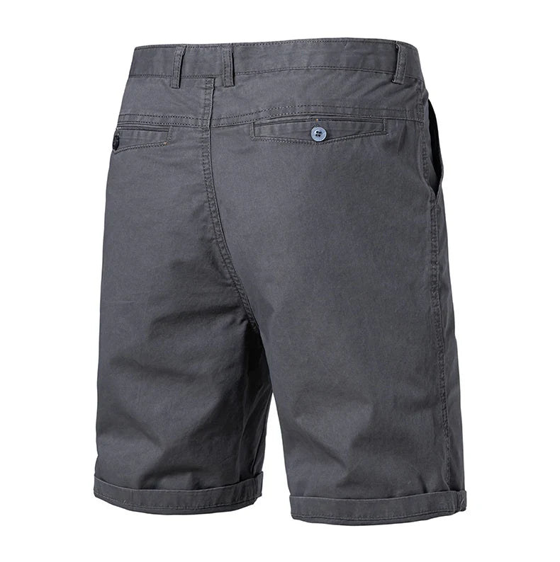 Men Casual Cotton Shorts Golf Dress Shorts Light Weight Sports Casual Knee Shorts Men's Bermuda