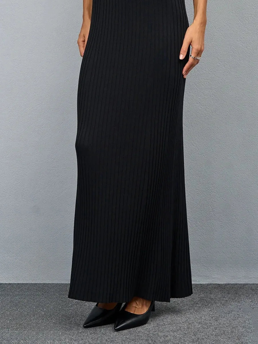 Bornladies Women's Sleeveless Knitted Dress Strap Summer Fashion Wide Shoulder Inner Long Skirt Slim Fit Casual Dresses