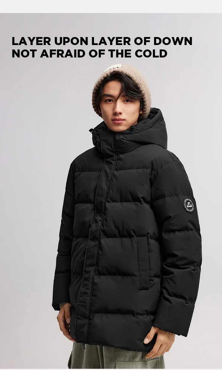 Down Jacket Men 2026 Winter New Hooded Mid-Length Thick Versatile Coat