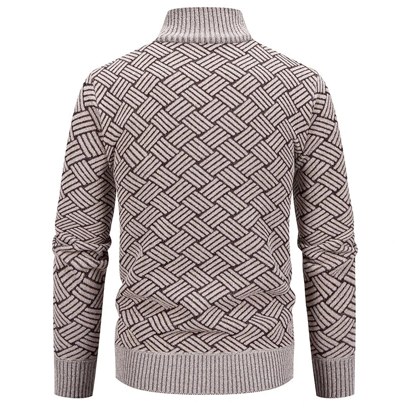 Mens Thickened Cardigan Full Zipper Fleeced Sweaters Knit Jackets Hooded Sweater Coat Autumn Winter Padded Clothes