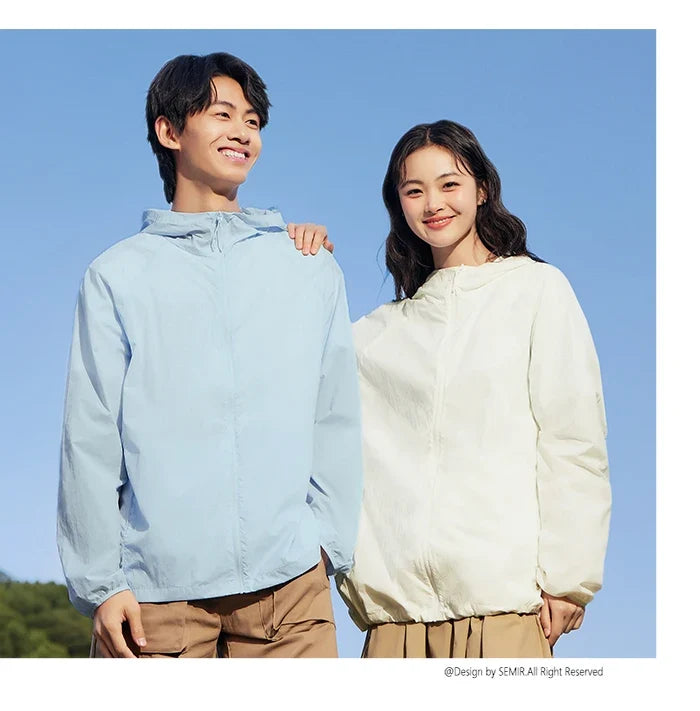 Jacket Men 2024 Summer New Coat Simple Solid Color Hooded Couple Wear Rotator Sleeve Light Sun Protective Clothing