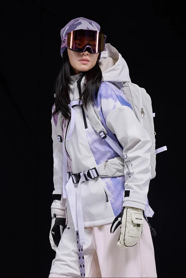Men and Women Splicing Skiing Skiing Top Waterproof Windproof Warm Durable Indoor and Outdoor Skiing Snowboard Jacket