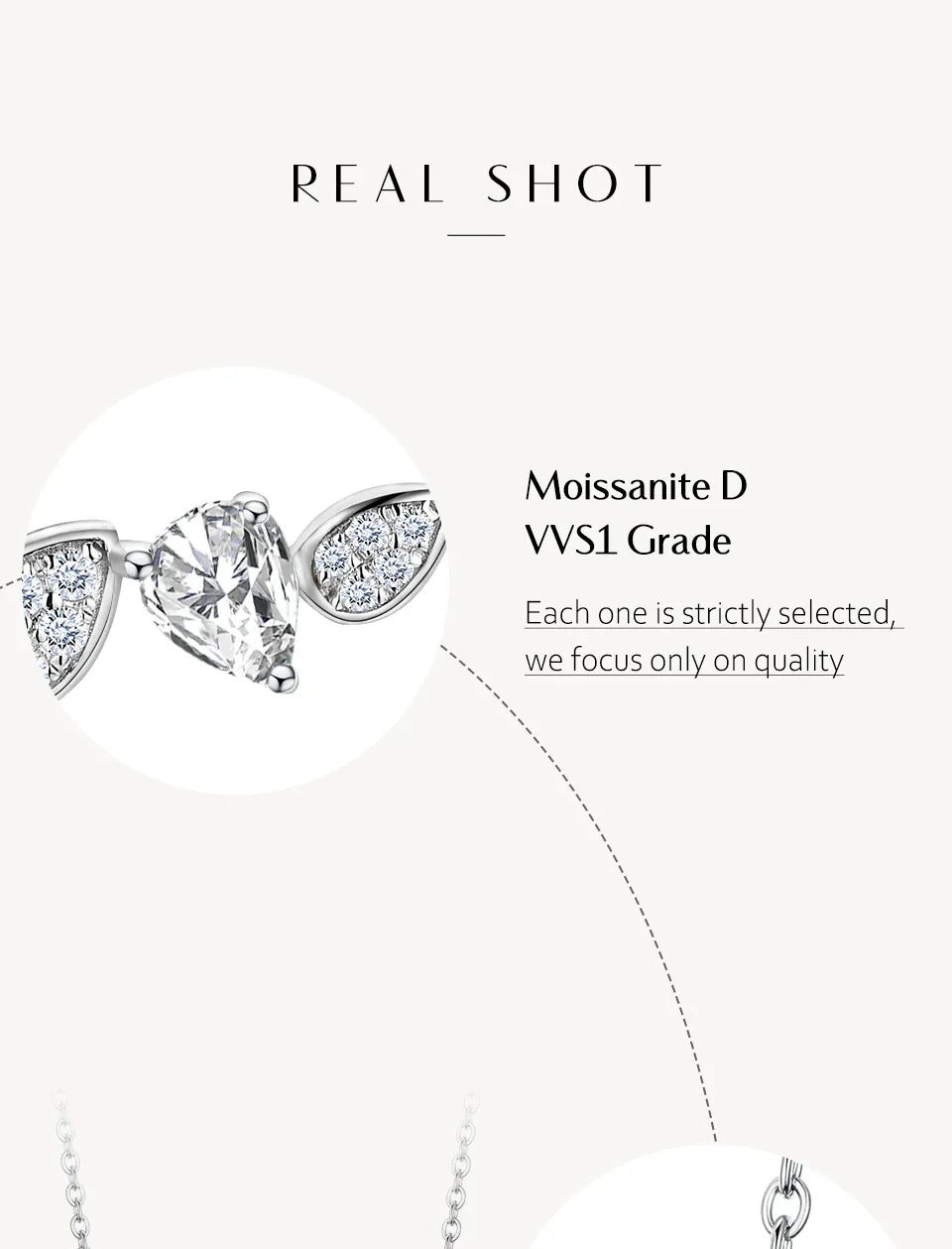 Moissanite Necklace Pendant D Color Vss1 925 Sterling Silver Necklace for Women Popular Commemorative Fine Jewelry Gift
