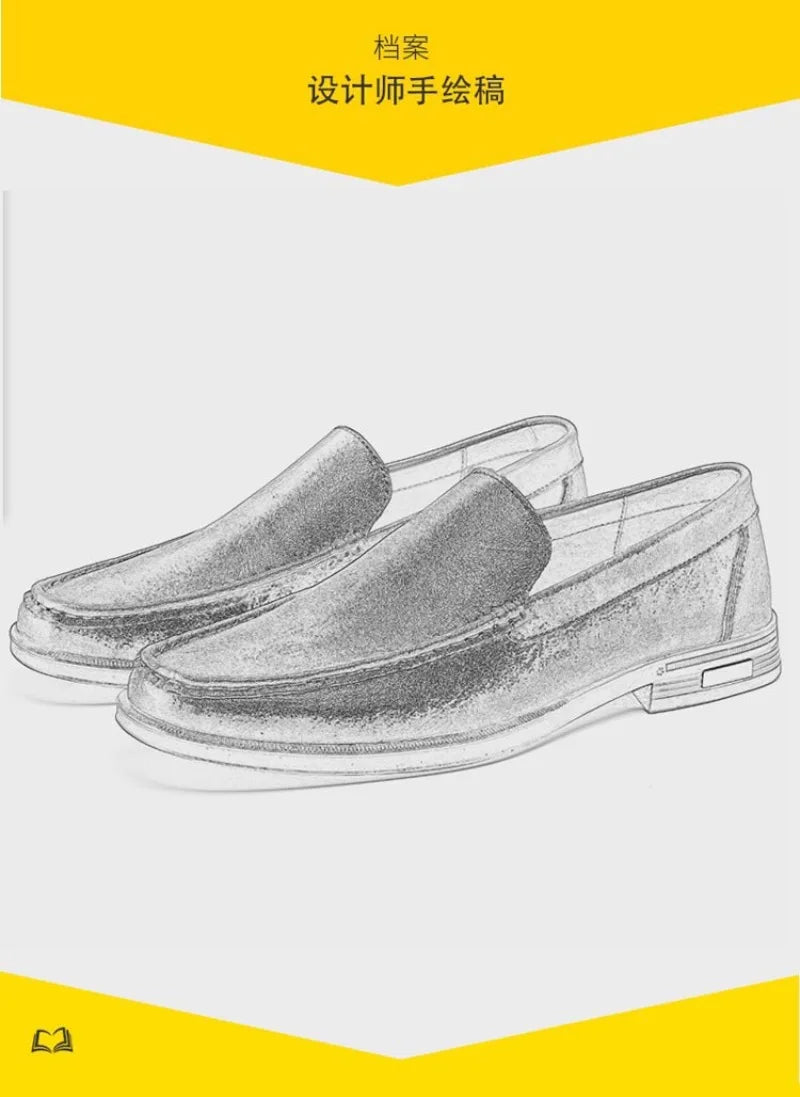 Genuine Leather Men's Shoes Classics Business Dress Shoes Moccasins Slip on Loafers Driving Shoes for Men Casual Shoe Big SIze48