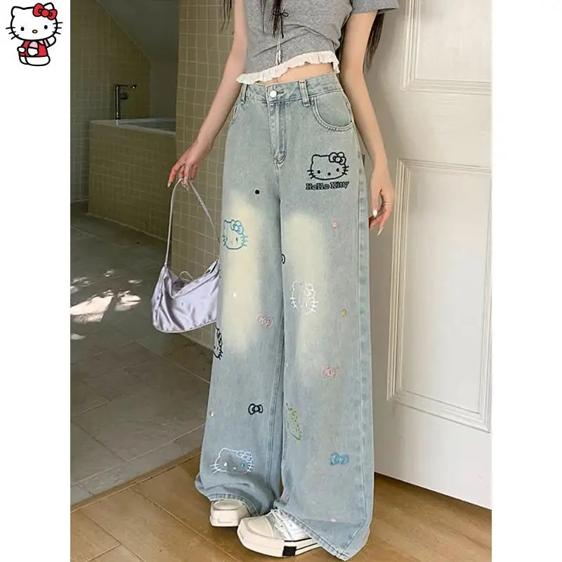 Wide-Leg Pants High Waist New Style Loose Jeans