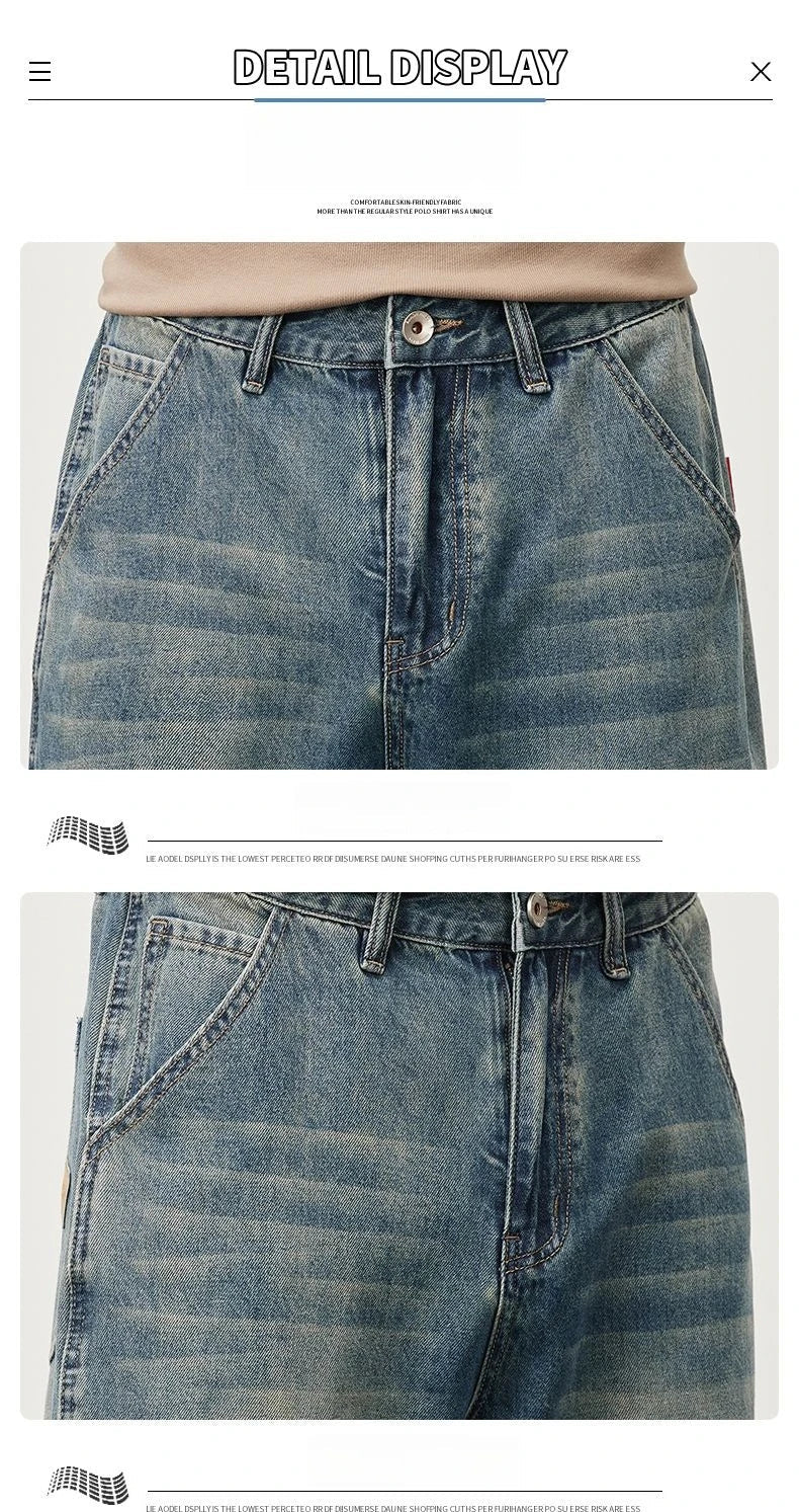 Summer Micro-cone Straight Jeans for Men Loose Comfortable and Versatile Casual Teenager Trendy Retro Trousers jeans for man