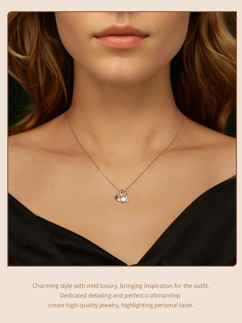 Heart Necklaces for Women, Forever Love Moissanite 925 Sterling Silver Minimalist Heart Pendant Necklace Engagement Jewel