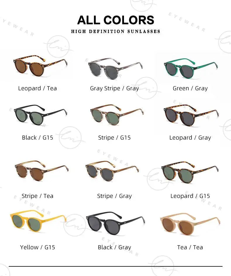 Retro Round Polarized Sunglasses Women Men Classic Leopard Frame Driving Shades Vintage Sun Glasses Unisex UV400 Gafas De Sol