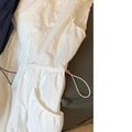 Loose Casual Women's Dr Summer 2026 New Korean Sle Dstring Waistl Svel Vest Skirt A-Line Midi round Ne