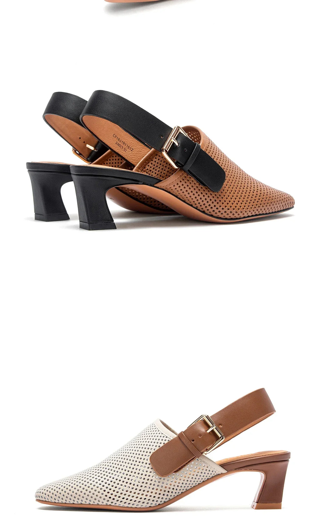 Women's shoes Luxury brand summer sandals leather medium high heel hollow breathable temperament girls shoes 35-40 yards