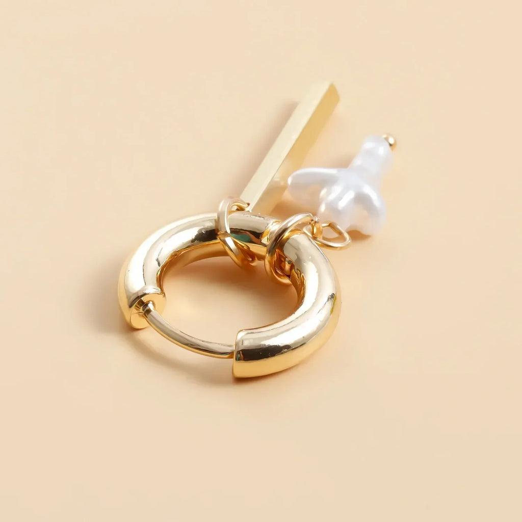 Geometric Crystal Asymmetric Dual-use Ear Buckle Earrings for Women Jewelry