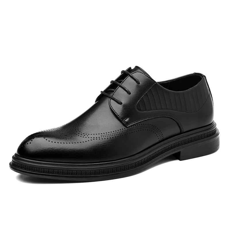 Business Formal Casual Wedding Shoes for Men Fashion New Designer Inner Increase Shoes Male Spring Autumn Retro Leather Shoe Man