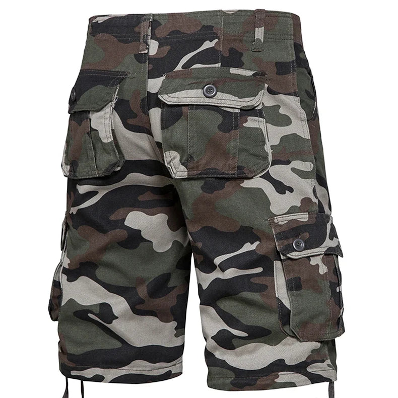 Mens Camo Shorts Men Camouflage Overalls Loose Casual Outdoor Sports Half Pants Side Pocket Cotton Comfortable Shorts