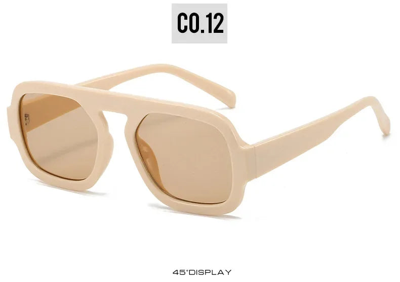 Retro Square Sunglasses Women Fashion Brand Design Gradient Shades UV400 Men Punk Sun Glasses