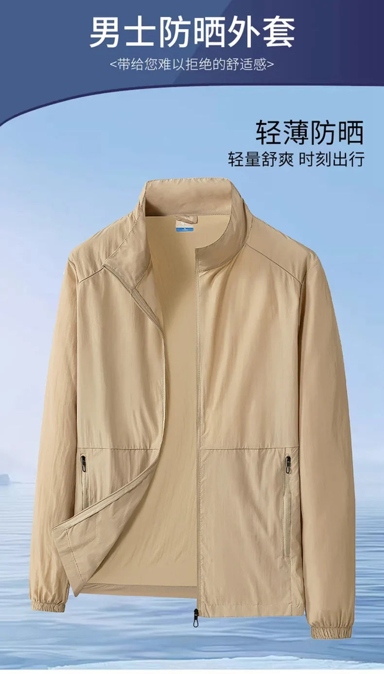 Oversize 7XL 8XL Summer UV Sun Protection Light Jacket Men Outwear Sport Cycling Hiking Fishing Coat Men Resistant Skin Clothing