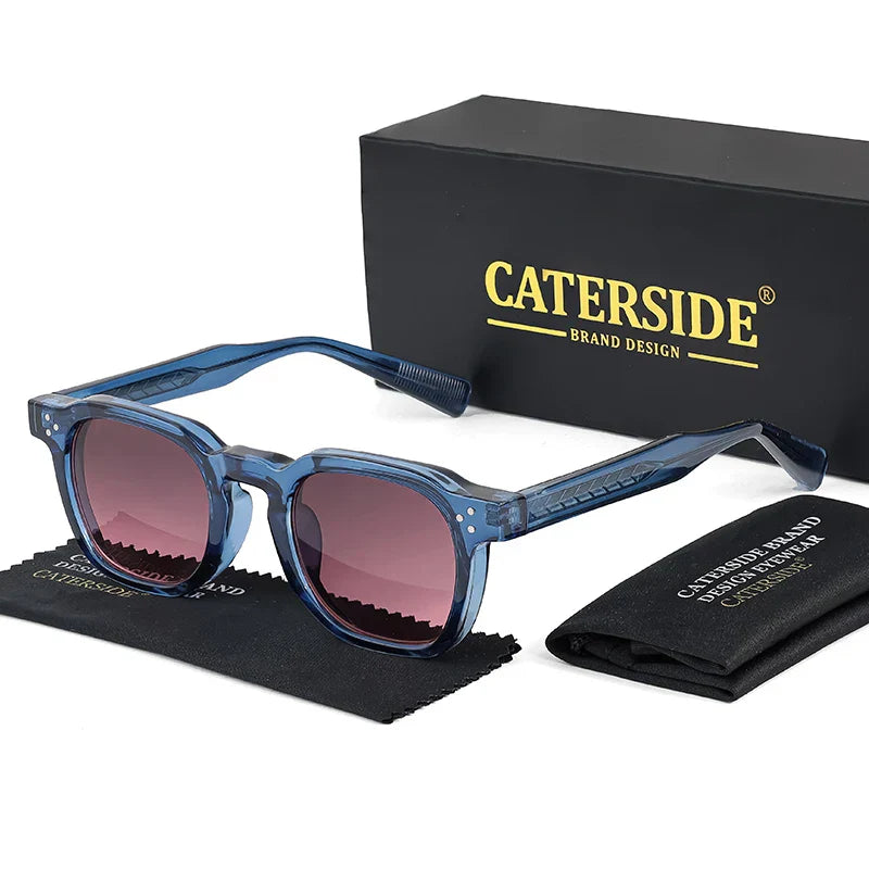 نظارات CATERSIDE الشمسية الجديدة ريترو بانك للرجال بتصميم مربع شخصي نظارات نسائية عصرية للحفلات هدية مهرجان قطعتين
