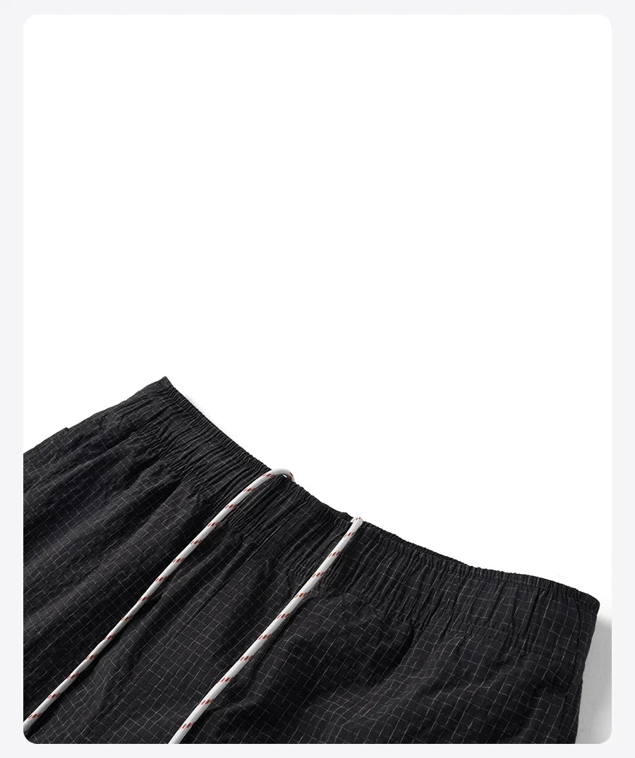 2026 Summer New Lightweight 100gsm Fabric Shorts Men Drawstring Elastic Waist Oversize Casual Outdoor Beach Shorts