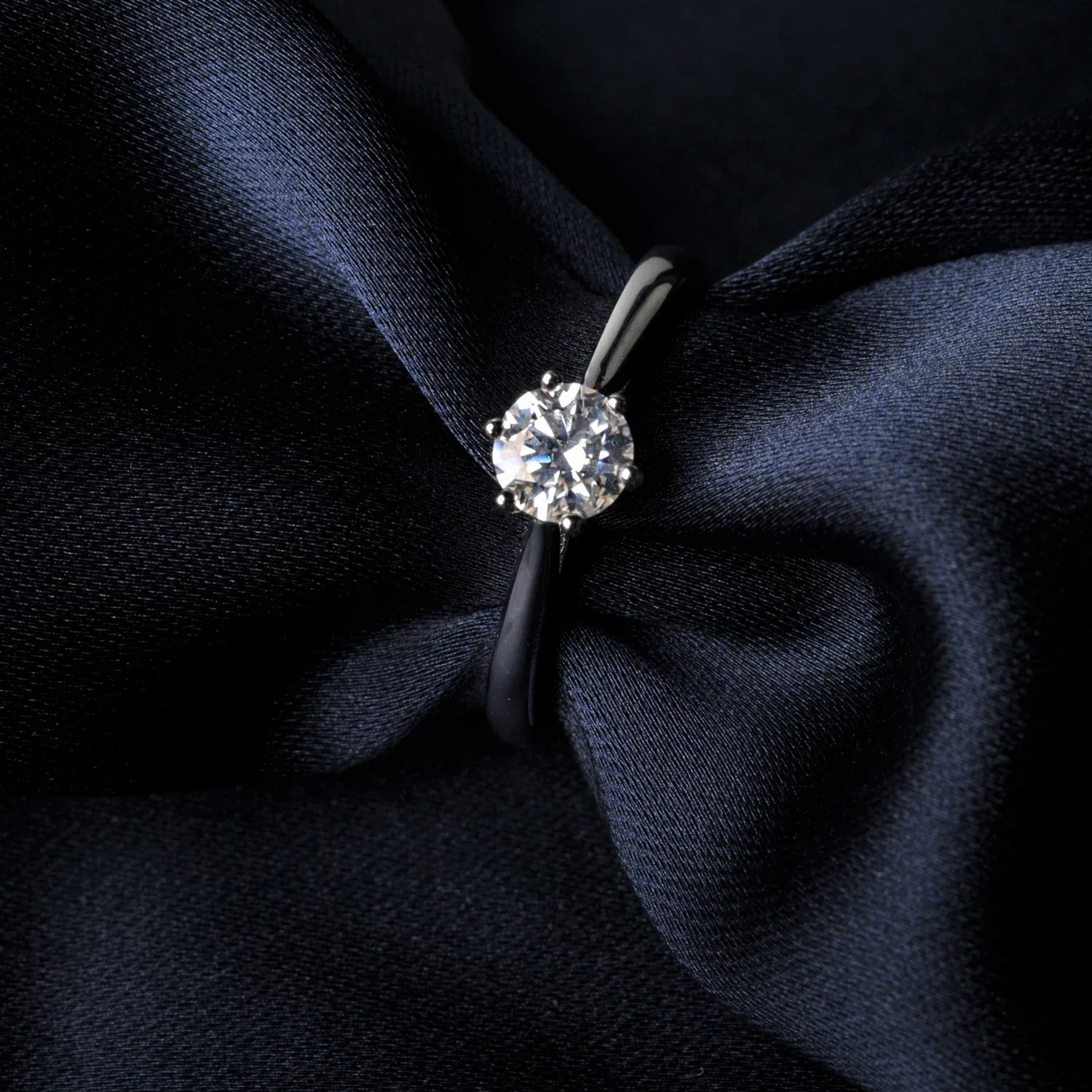 Moissanite D Color 0.5ct 1ct 2ct Round Cut S925 Sterling Silver Solitaire Wedding Engagement Ring for Women
