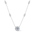1CT GRA Certified Moissanite Necklace for Women Lab Created Diamond 925 Silver Pendants 18k Gold Plated Jewelry