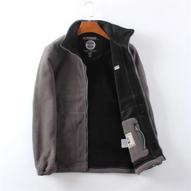Thickened Double - Sided Polar Fleece Jacket for Men | Autumn/Winter Warm Casual Loose Fit Big Size Coat