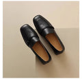 2024 Phoentin classic Loafers Women Genuine Cow Leather square Toe pumps Slip-on Retro Lady Casual cozy Shoes Handmade