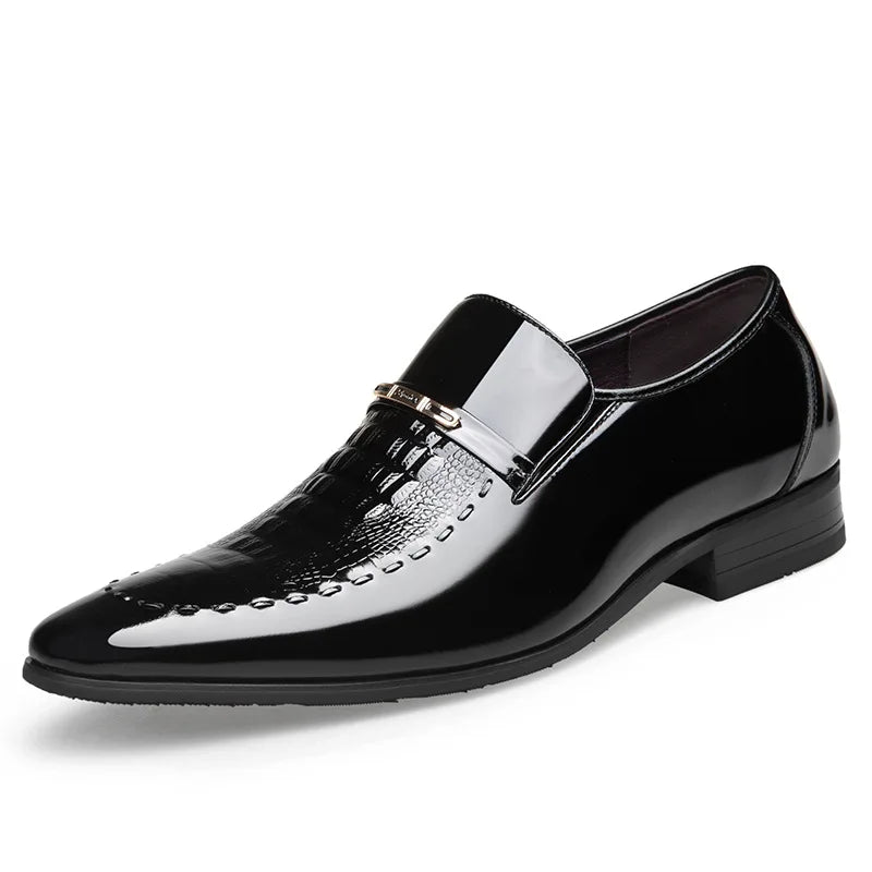 Classic Men Dress Shoe New Printed Large Size Men Shoe Patent Leather Business Leather Shoe Cover Toe Head Men Shoe Wedding Shoe