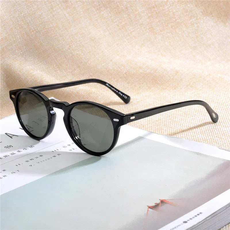 Gregory Peck Vintage Polarized Sun Glasses OV5186 Clear Frame Sunglasses Brand Designer Men Women OV 5186 Gafas Oculos with case