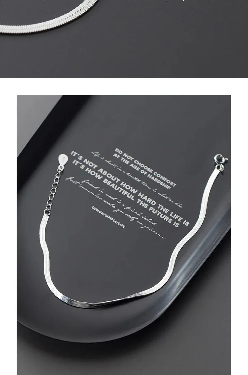 Classic 925 Sterling Silver Charm Braceket or Anklet for Women Adjustable Snake Bone Chain Fine Jewelry 2020 Design