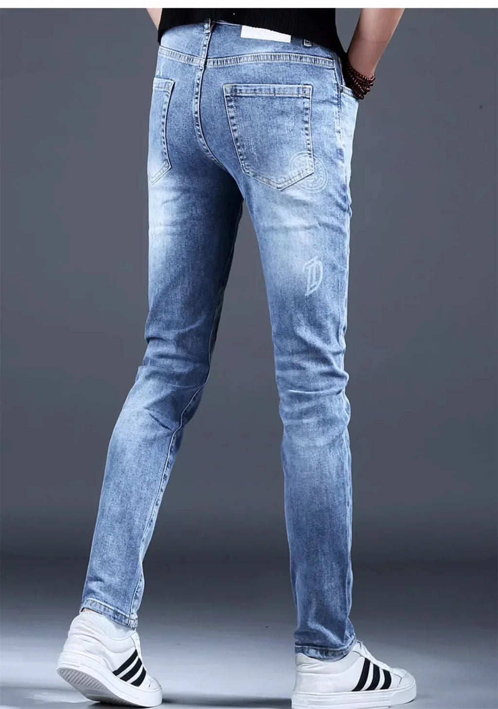 Spring and Autumn New Classic Fashion Elastic Fit Ankle Pants for Men - Casual Slim Fit Retro Sport High-Quality Denim Jeans