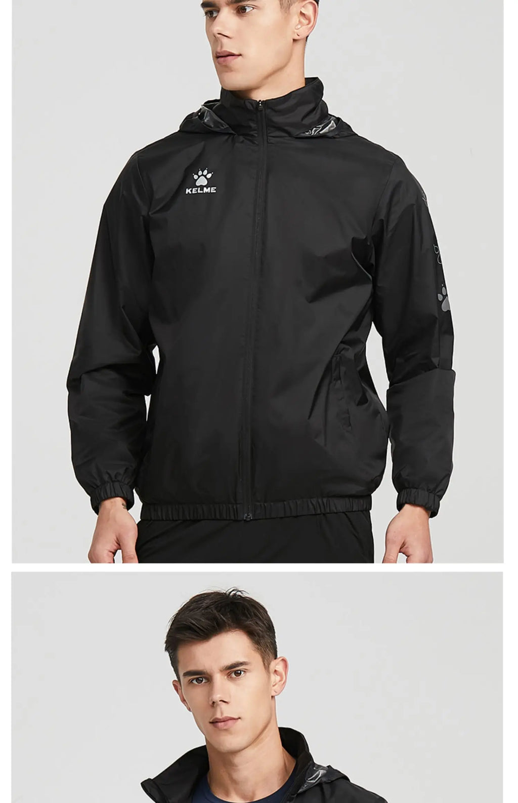 Men's Waterproof Jacket  Windbreaker Soccer Training Lightweight  Training  Outwear Quick Dry Coat  8163WT1001