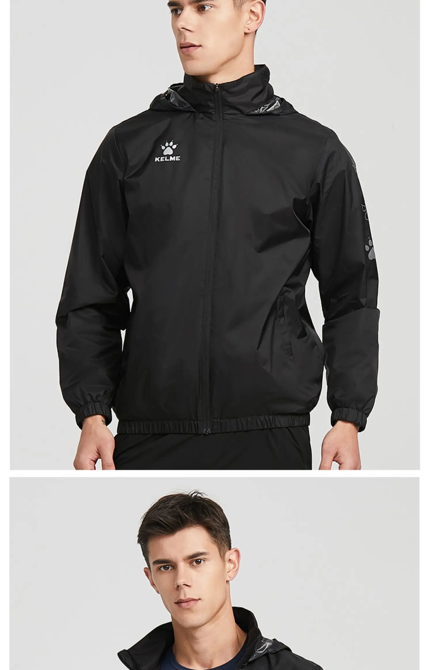 Men's Waterproof Jacket  Windbreaker Soccer Training Lightweight  Training  Outwear Quick Dry Coat  8163WT1001